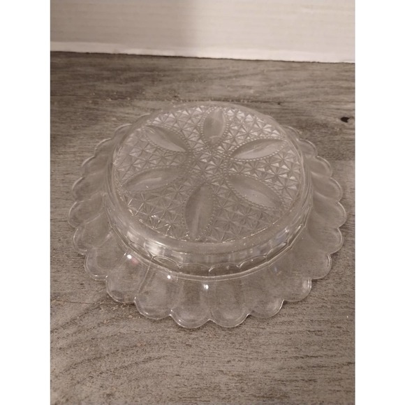 7 1/2" Antique EAPG Pressed Glass Dish Oregon Beaded Loop US Glass - Picture 4 of 4
